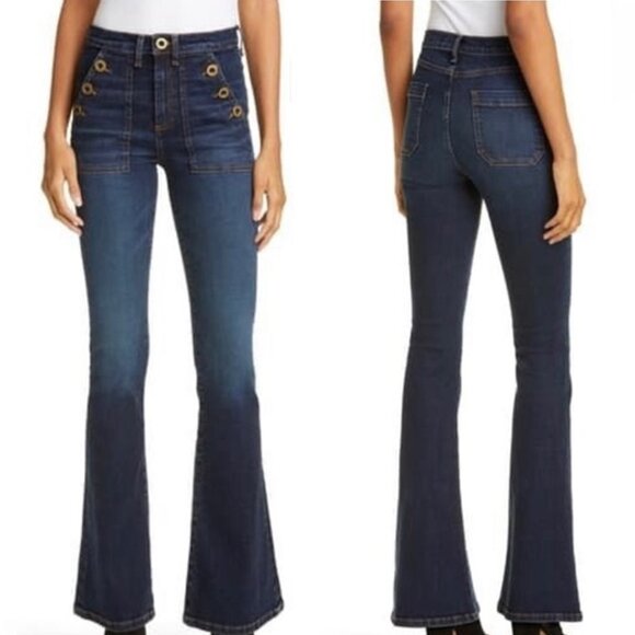VERONICA BEARD Florence 11" High Rise Sailor Flare Jean - Picture 1 of 16
